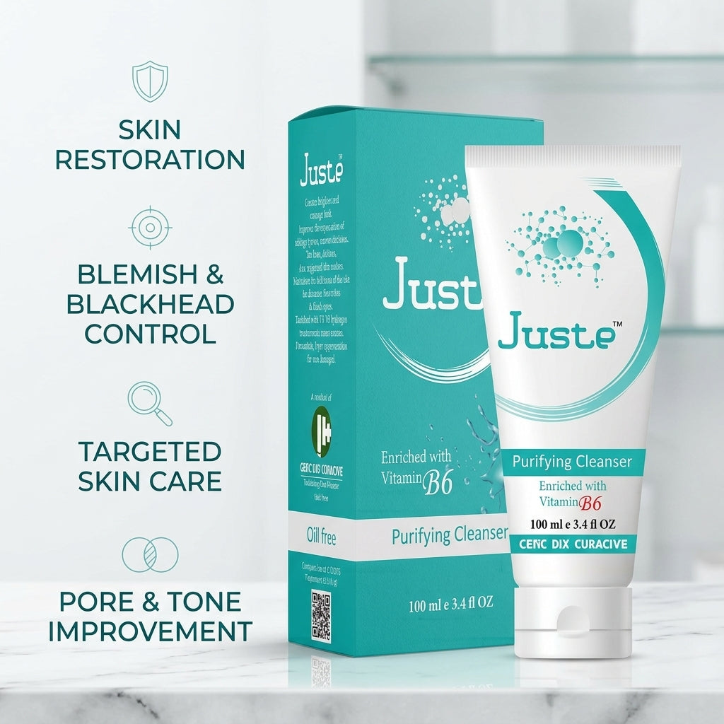 Juste Purifying Cleanser - Vitamin B6 (0.6%) + Niacinamide (Vitamin B3) (0.6%)