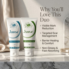 Juste Advanced Scar & Stretch Mark Recovery Duo (Silicone Gel + Anti Stretch Marks Cream)